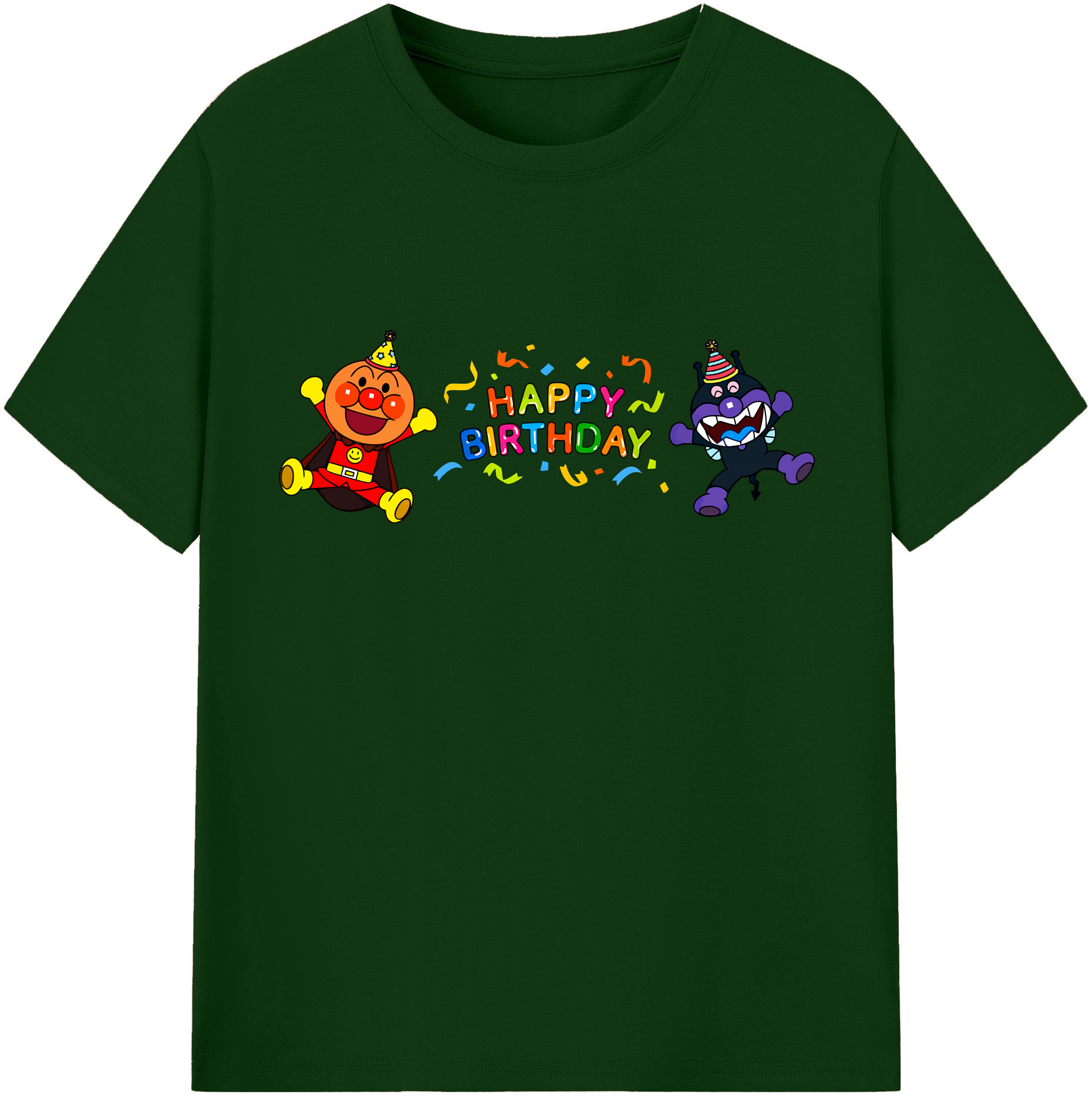 （画像用） アンパンマン Anpanman 綿100％半袖Tシャツ（フロントプリント）